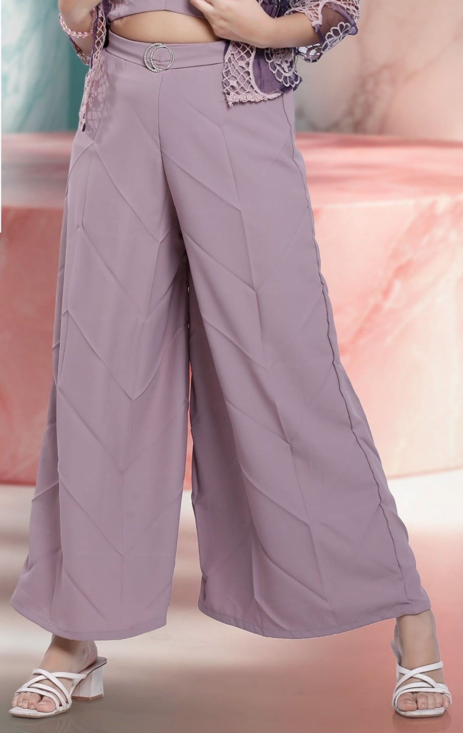 Purple -Amara Net Detail Coord Set