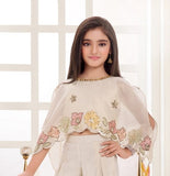 Cream Beige Premium Indo-Western Palazzo Set | Kids Ethnic Outfit for Girls