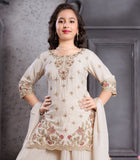 Noor Ivory Cream Festive Sharara Set | Kids Ethnic Outfit for Girls