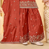 Rust Orange Royale Festive Sharara Set | Kids Ethnic Outfit for Girls