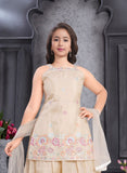 Ivory Cream Blossom Festive Sharara Set | Kids Ethnic Outfit for Girls
