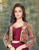 Deep Maroon - Zayra Mirror Work Palazzo Set