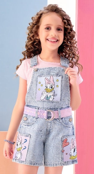 Light Blue-Daisy Dungaree Denim Set