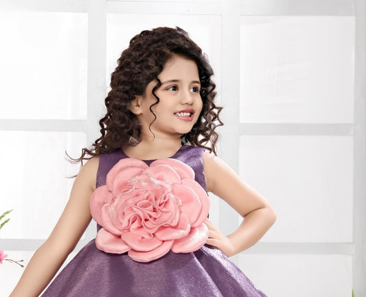 Royal Lilac Floral Occasion Dress