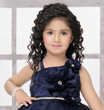 Midnight Blue -Royal Petals Party Short Frock