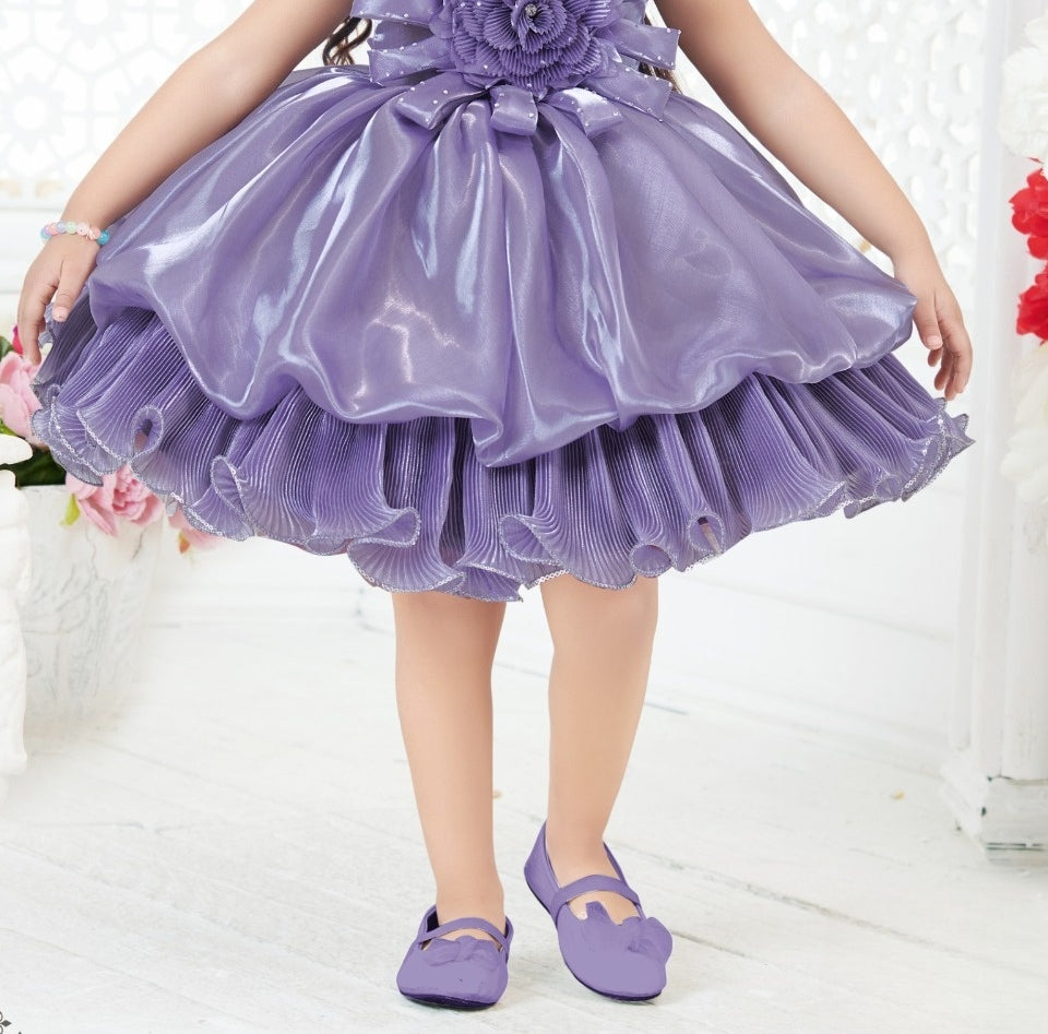 Icy Lavender - Luxe Petal Ruffle Short Frock