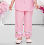 Pastel Pink Embroidered Kurti Set | Casual Wear Kids Outfit for Girls