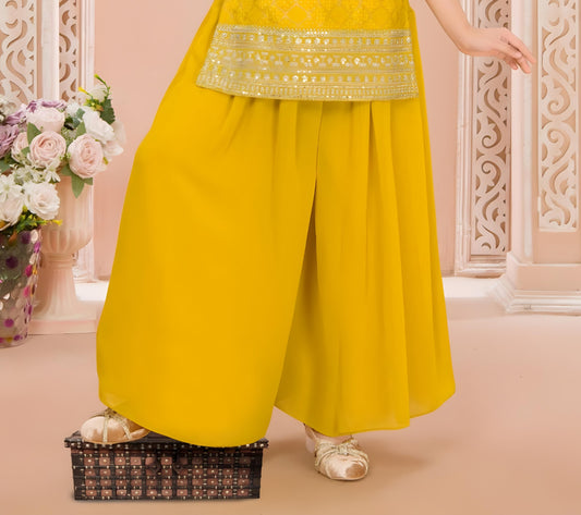 Mustard Yellow Kurta with Palazzo Set