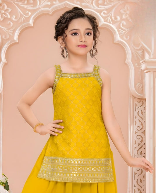 Mustard Yellow Kurta with Palazzo Set