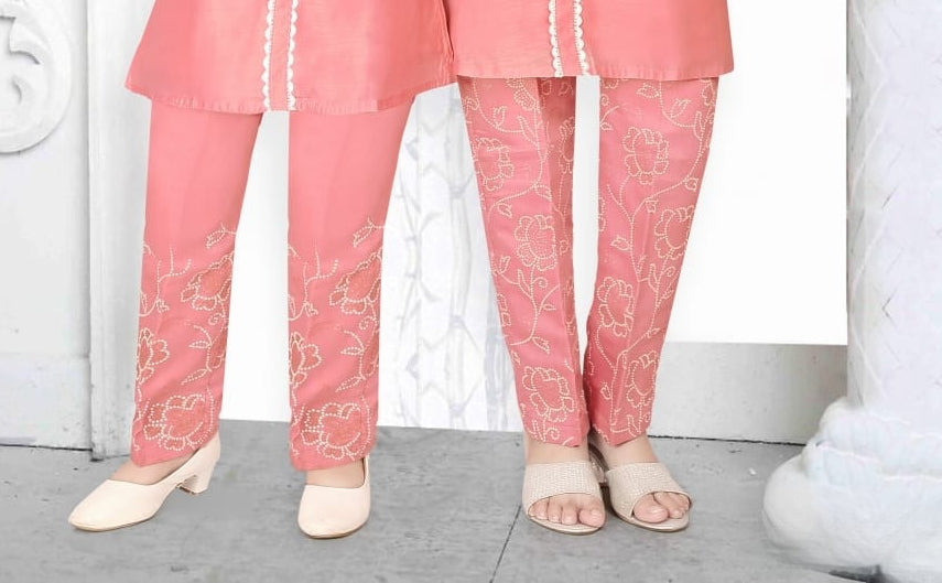 Peach Blossom Embroidered Salwar Suit | Kids Ethnic Outfit for Girls