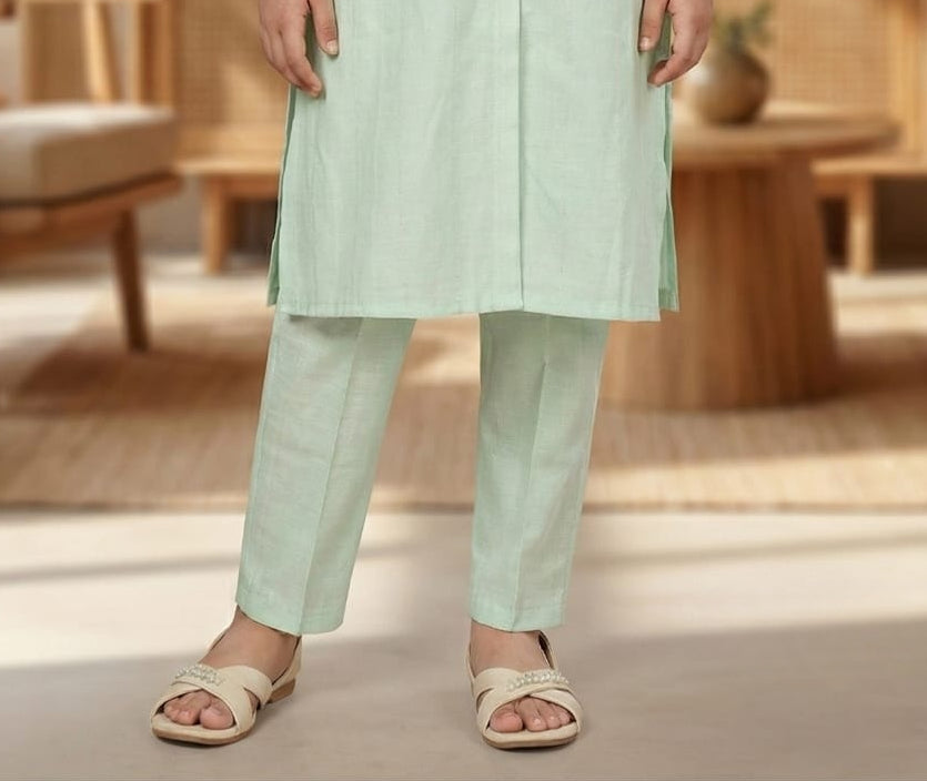 Mint Green Meadow Embroidered Salwar Suit | Kids Ethnic Outfit for Girls