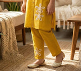 Mustard Yellow Bloom Embroidered Salwar Suit | Kids Ethnic Outfit for Girls