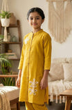 Mustard Yellow Bloom Embroidered Salwar Suit | Kids Ethnic Outfit for Girls