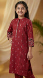 Maroon Heritage Embroidered Salwar Suit | Kids Ethnic Outfit for Girls