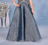 Steel Blue Embroidered Peplum Top & Flared Palazzo Set with Dupatta | Ethnic Wear For Girls