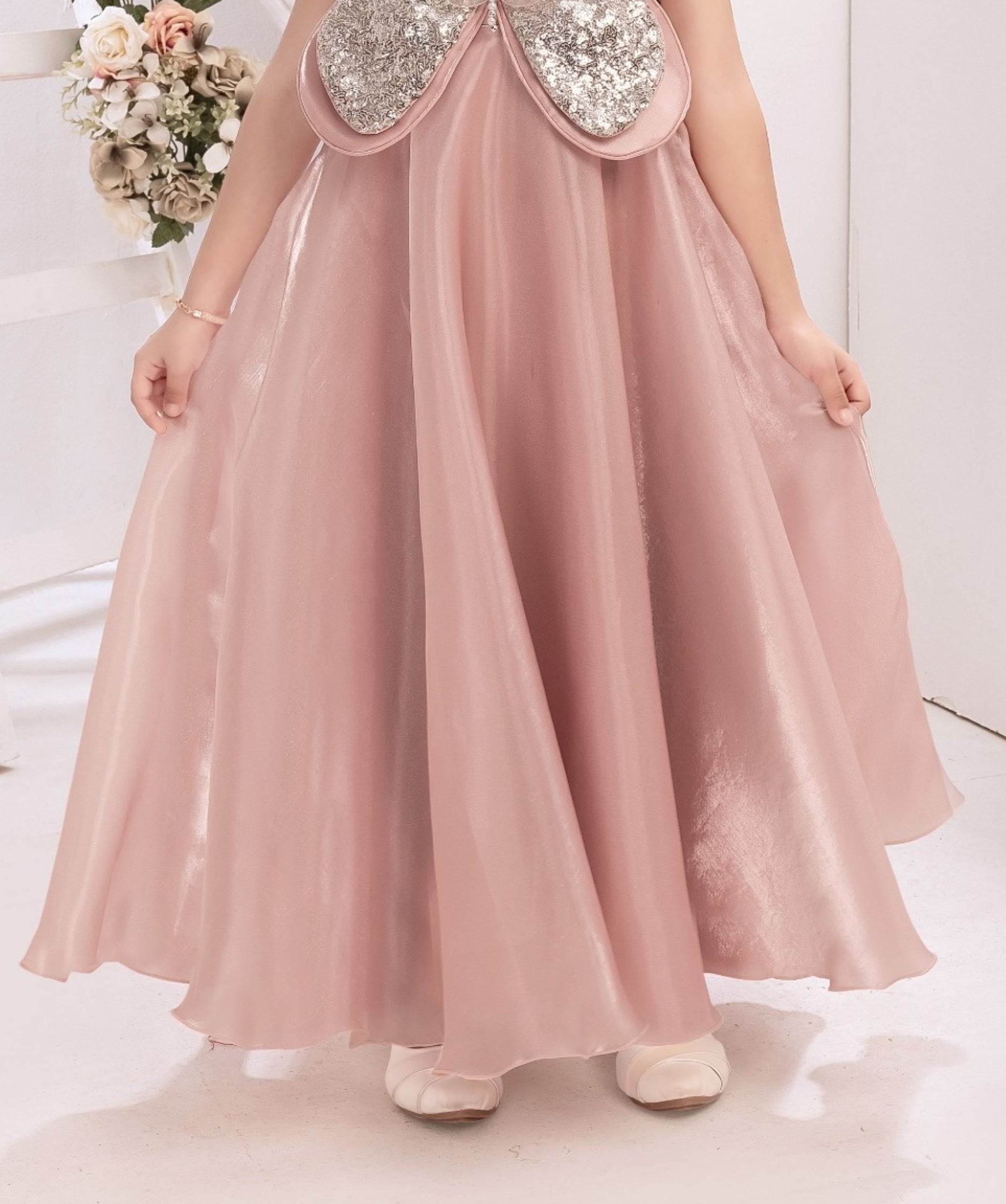Onion Pink -Butterfly Gleam Long Gown