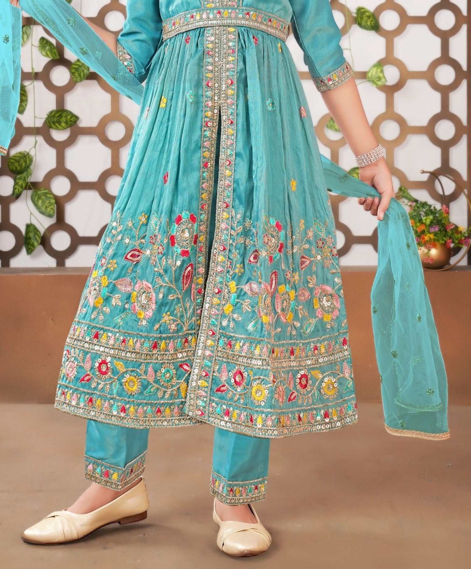 Aqua Blue -Noorani Aqua Kurti Set